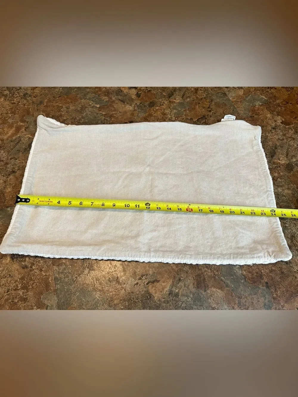 Pottery Barn Cream Sham Cotton Linen Pillow Cover Textured 24” x 15”